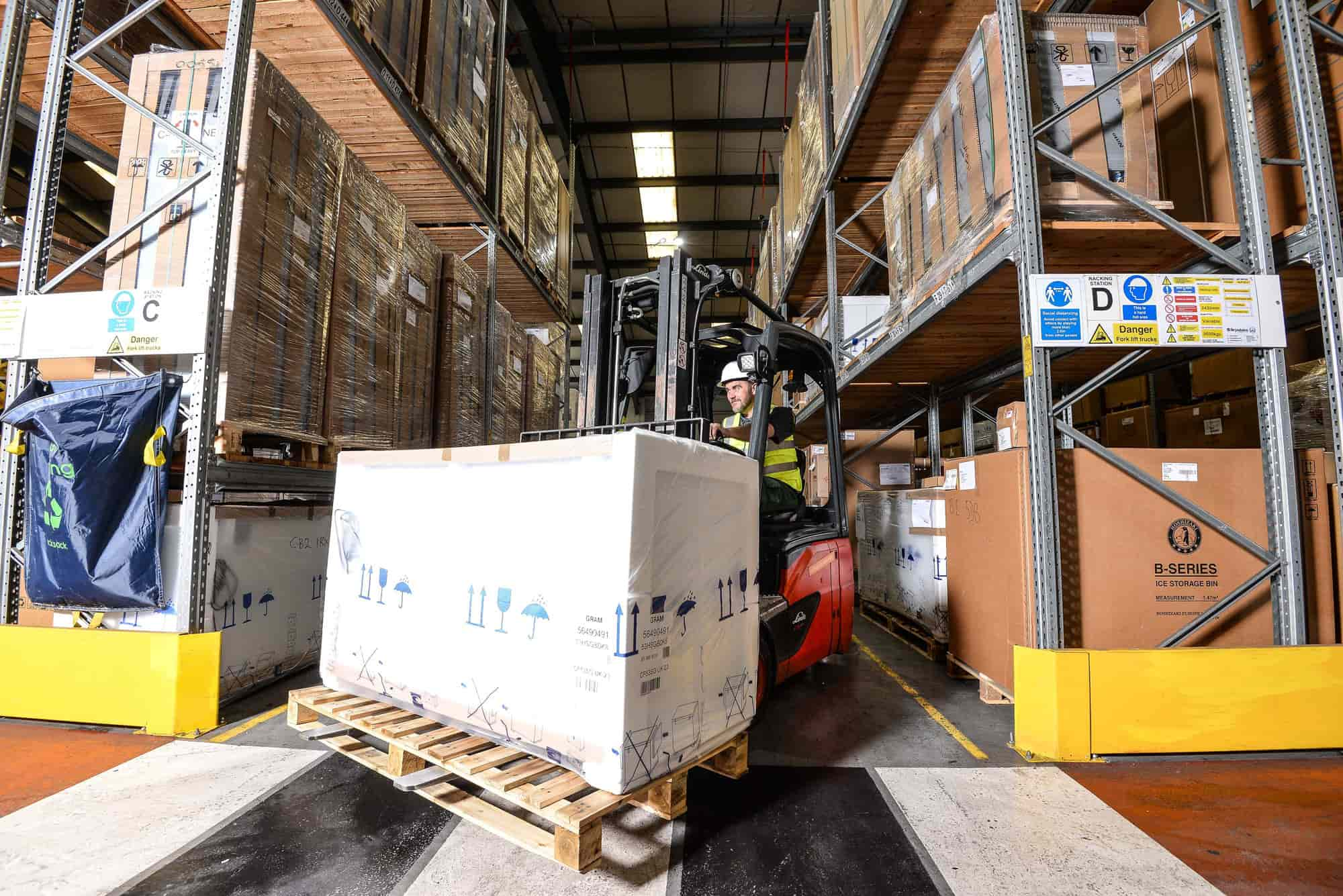 Fridge in warehouse